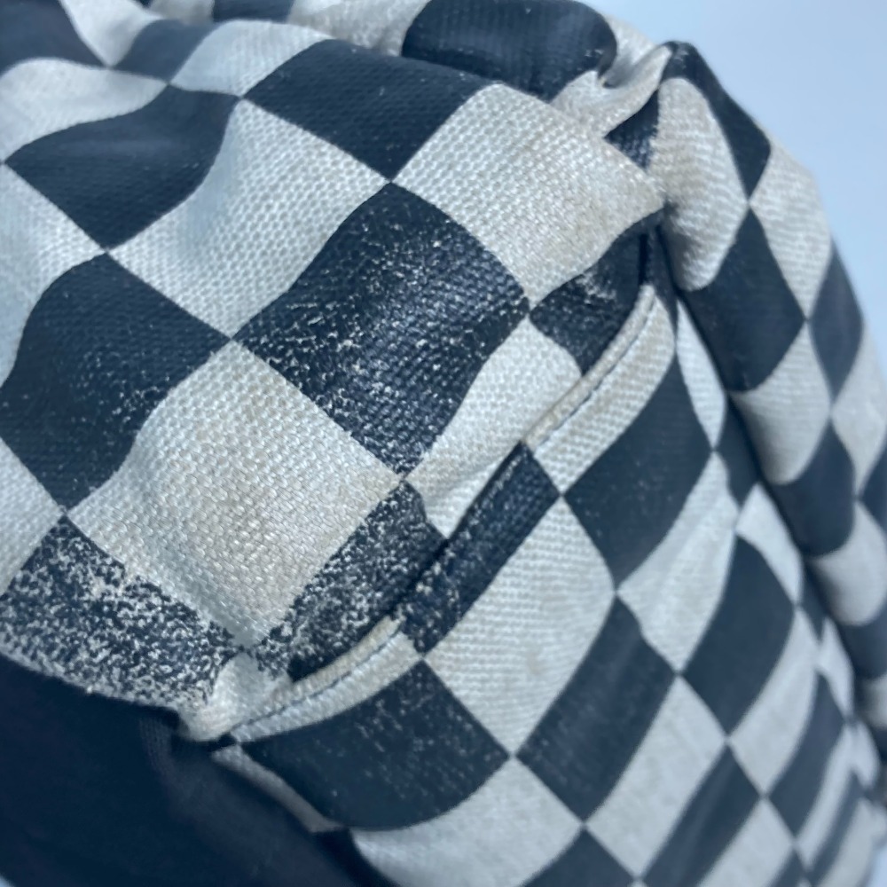 SAINT LAURENT PARIS Plaid Backpack Leather Canvas Beige - Picture 8 of 9